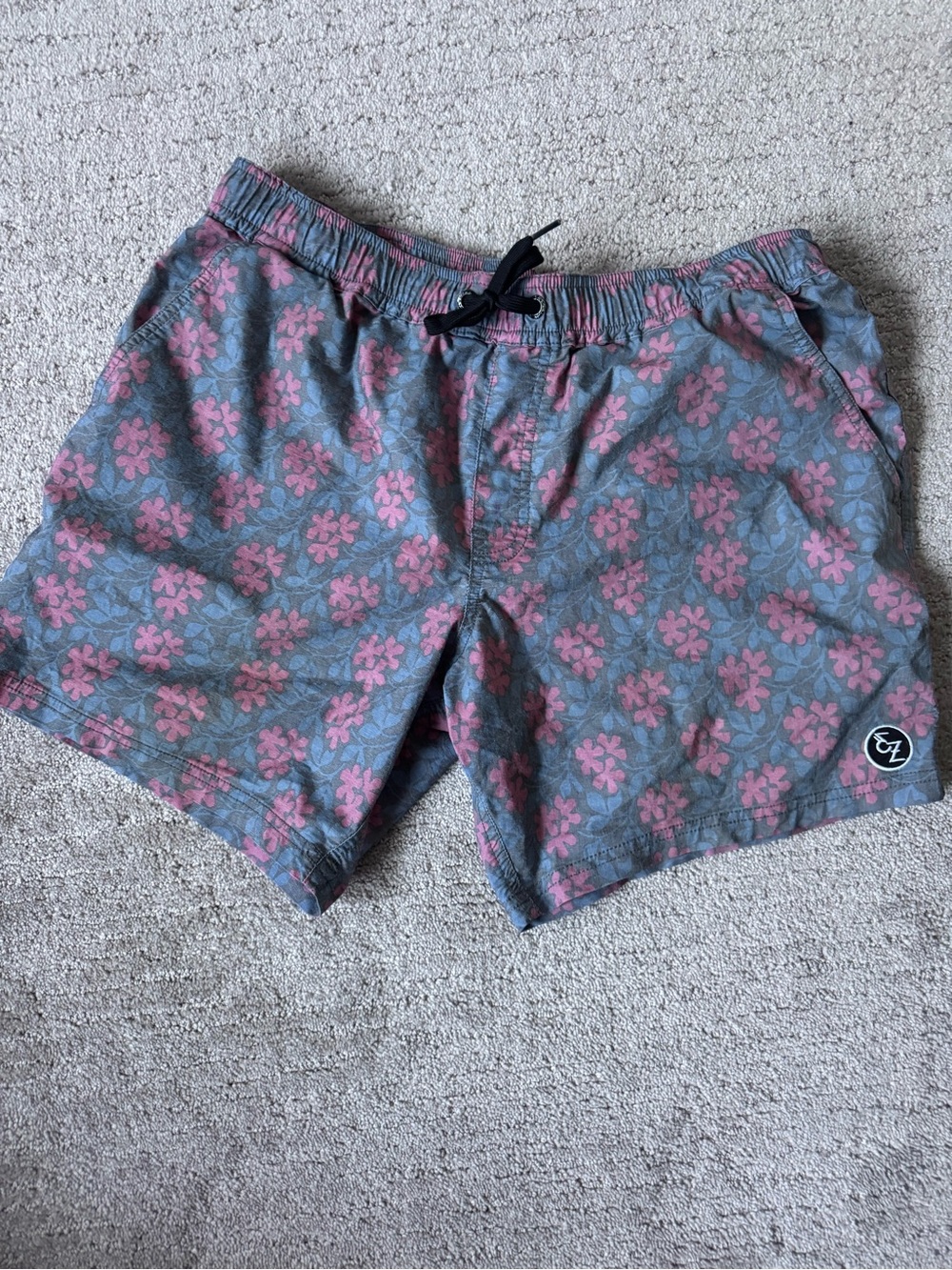 2/$20 Ezekiel Floral Swim Trunks Men’s Size 36 Blue Pink Hawaiian Shorts 6”